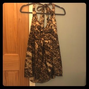 Leopard Mini Halter Dress